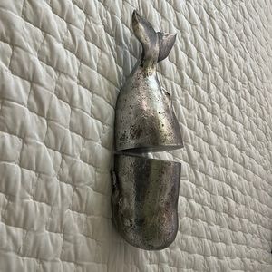 New whale book ends, silver, heavy.